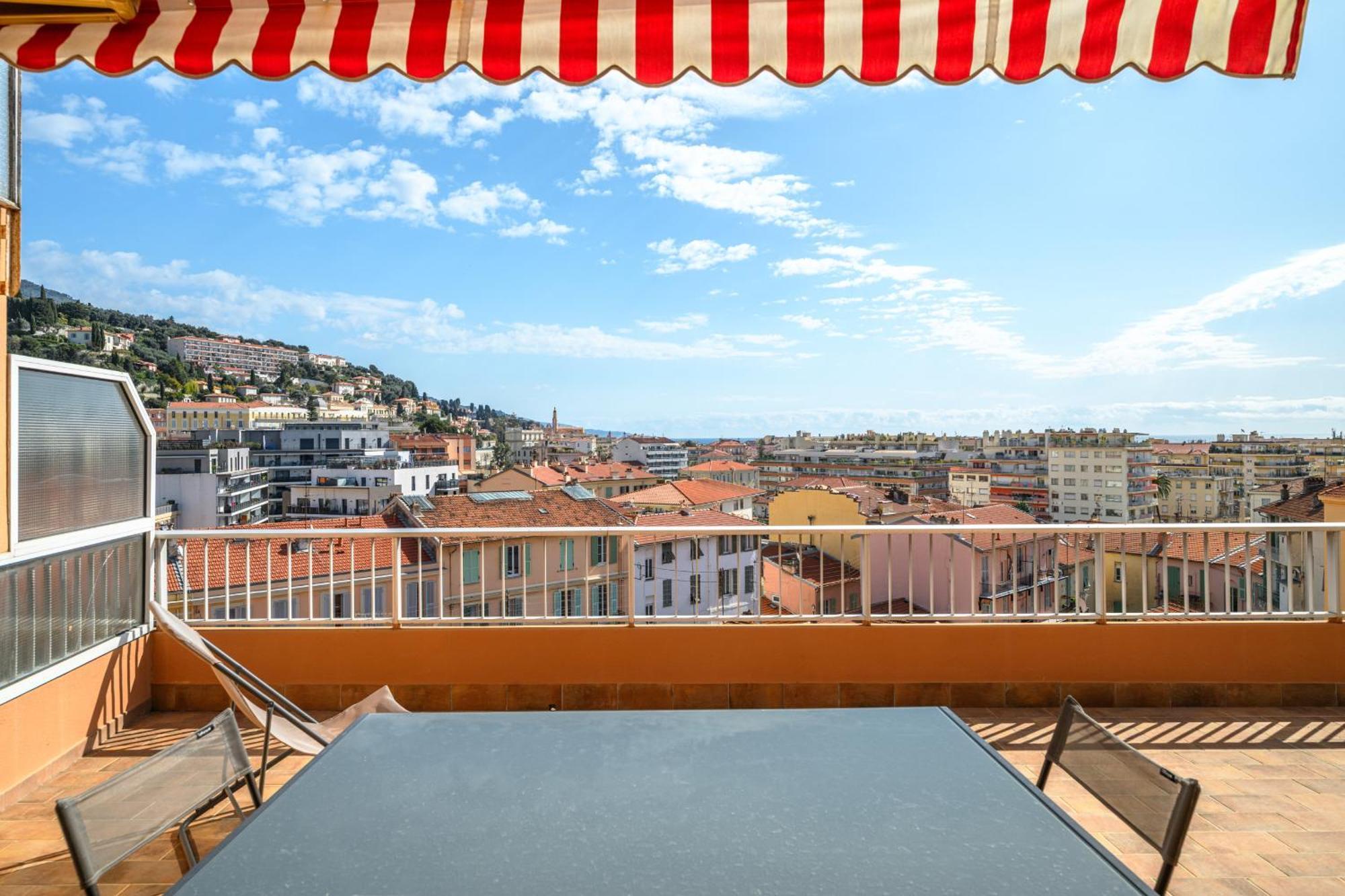 'L'Alicante Proche' Gare, Terrasse, Vue Mer Menton Extérieur photo